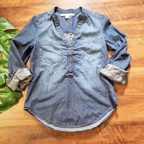 LC Lauren Conrad Tops - Lauren Conrad Denim Popover